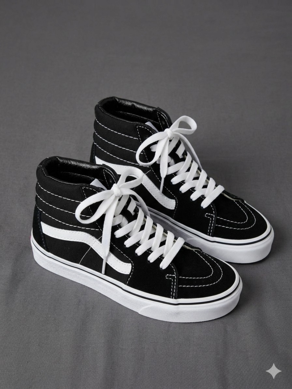 Vans Black and White High-Top Kids Sneakers